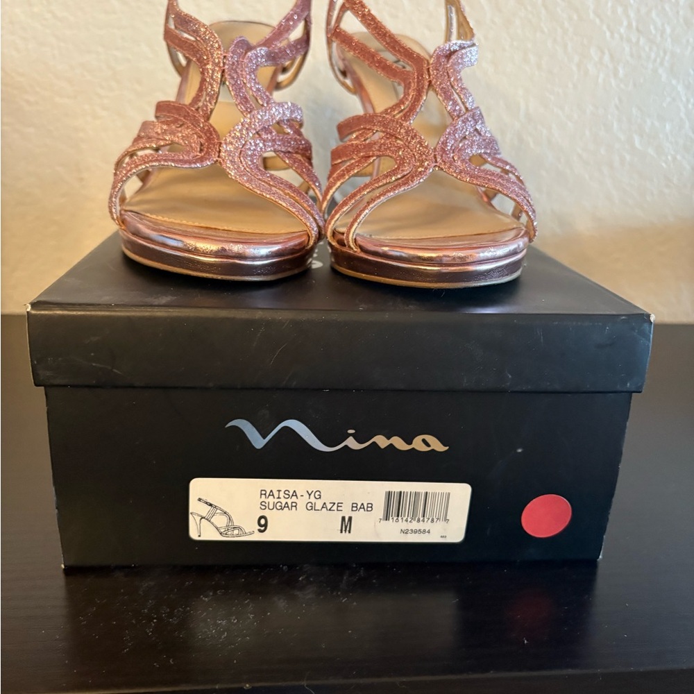 Nina Women's “Sugar Glaze” Pink Strappy Sandal Heels